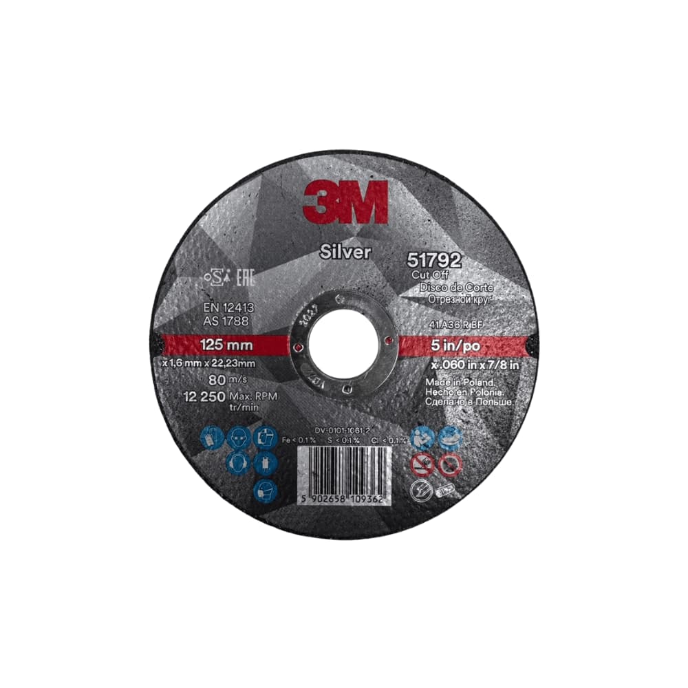3M 51792 切割片– T41, 125mm x 1.6mm x 22.23mm